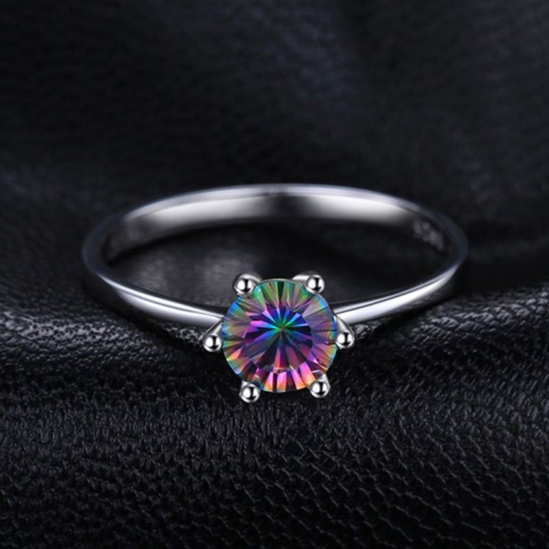 925 Silver rainbow Stone fashion ladies jewelry