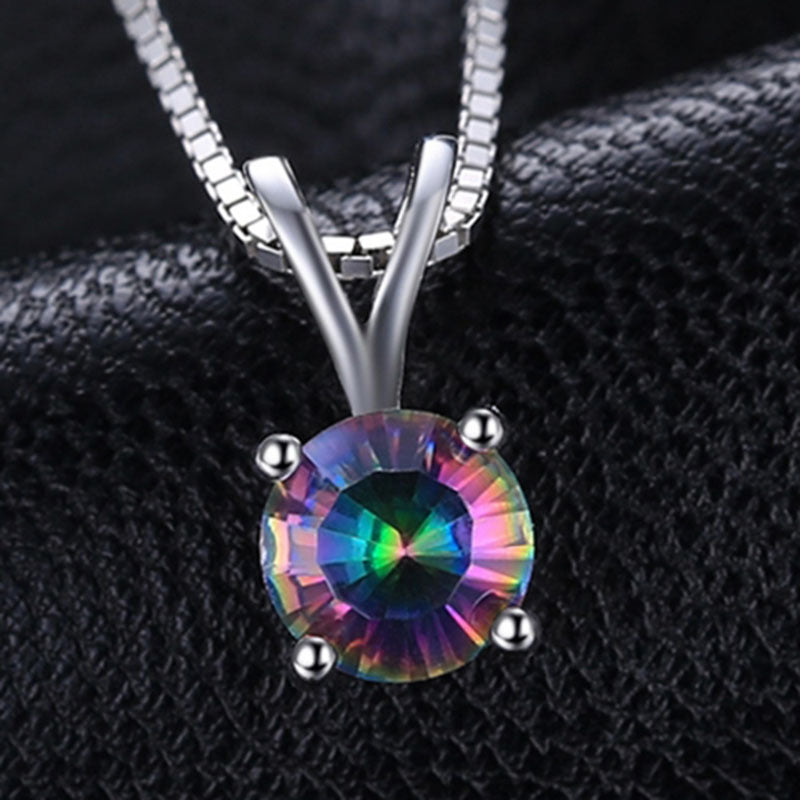 925 Silver rainbow Stone fashion ladies jewelry