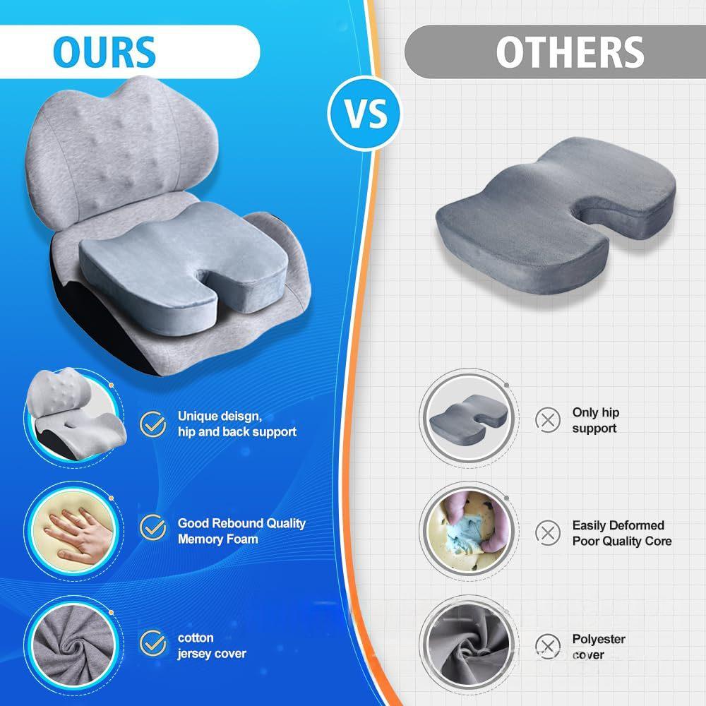 All-in-one Cushion With Backrest For Pressure Relief And Lumbar Support