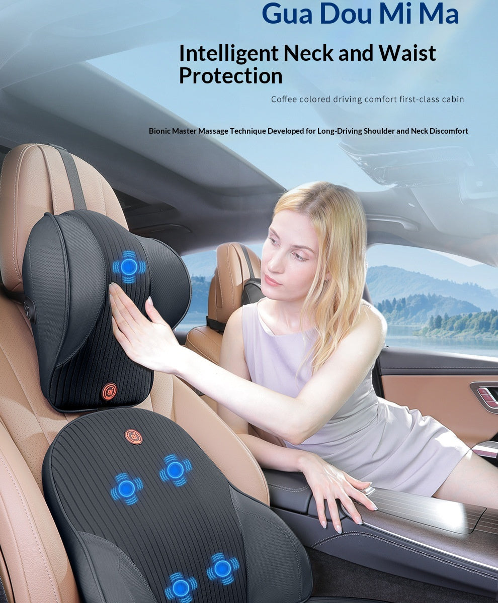 Car Headrest Electric Massage Lumbar Support Cushion