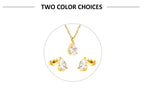 European And American Temperament High-end Sense White Zirconium Earrings Necklace Set
