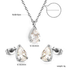 European And American Temperament High-end Sense White Zirconium Earrings Necklace Set